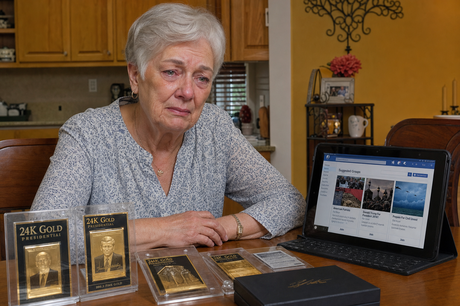 Photo: Dorothy M., 81, widow in Arizona, distressed after TRB commemorative card purchases from social media ads